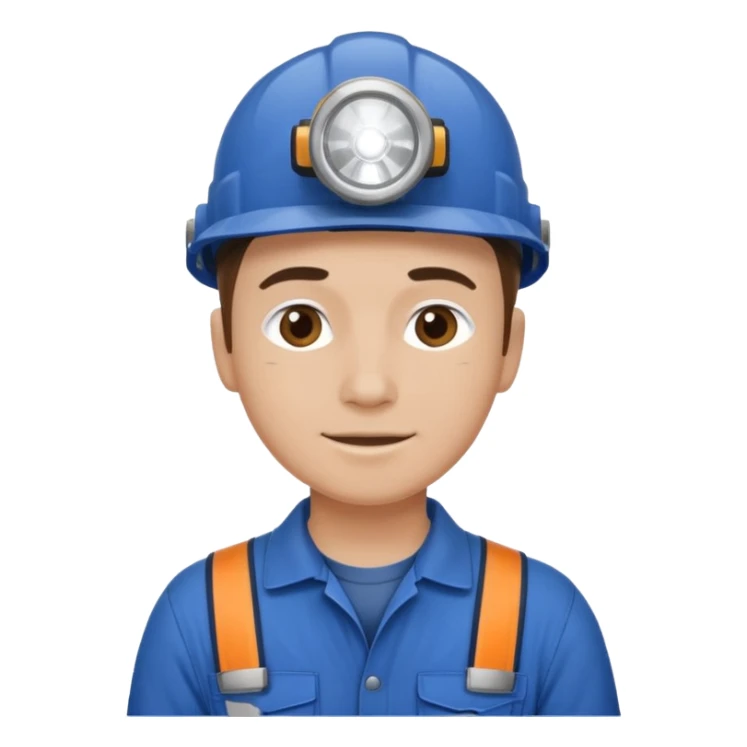 Technician + headlamp + blue jumpsuit, Repair Crew. sticker