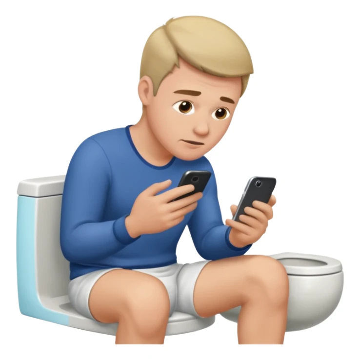 Mann während dem kacken am handy sticker