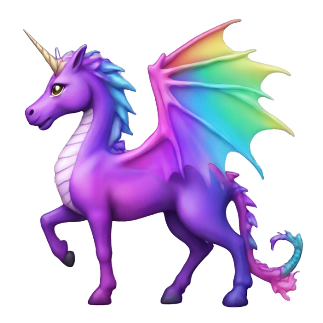 oilslick dragon unicorn purple pink rainbow sticker