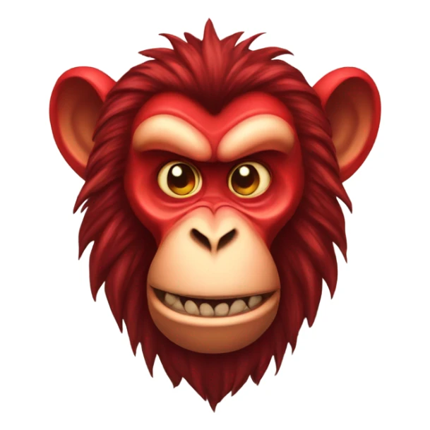 Evil Red monkey with a mane of horns sticker