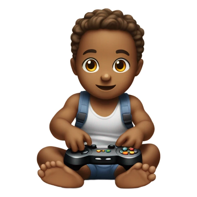 Baby playing video game  sticker