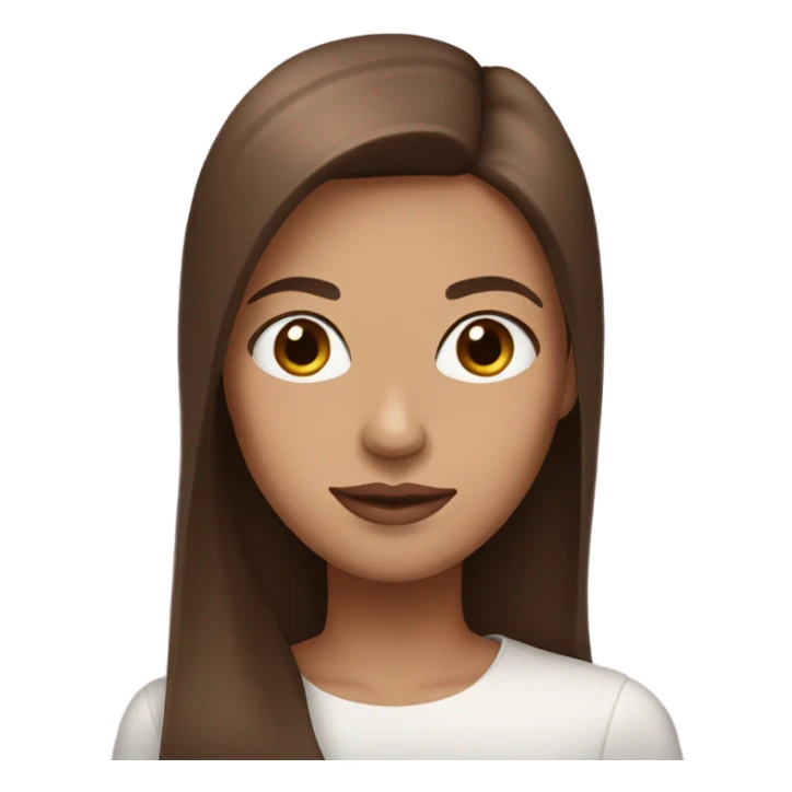 Woman with light pink lips and straight brown hair white  sticker