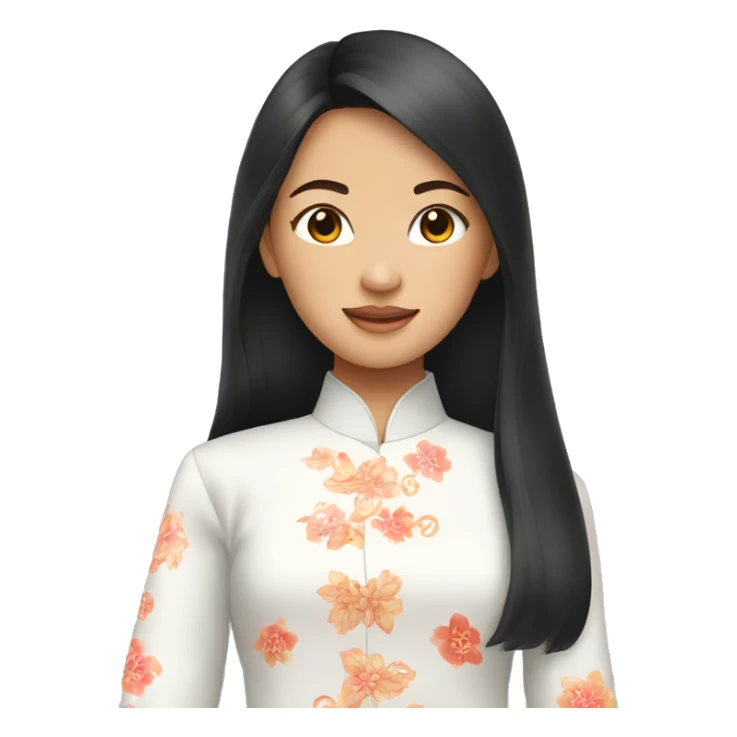 vietnamese ao dai on teenage girl sticker