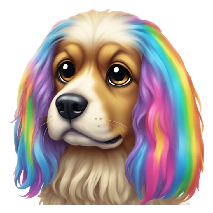 Rainbow Lisa frank long hair dog sticker