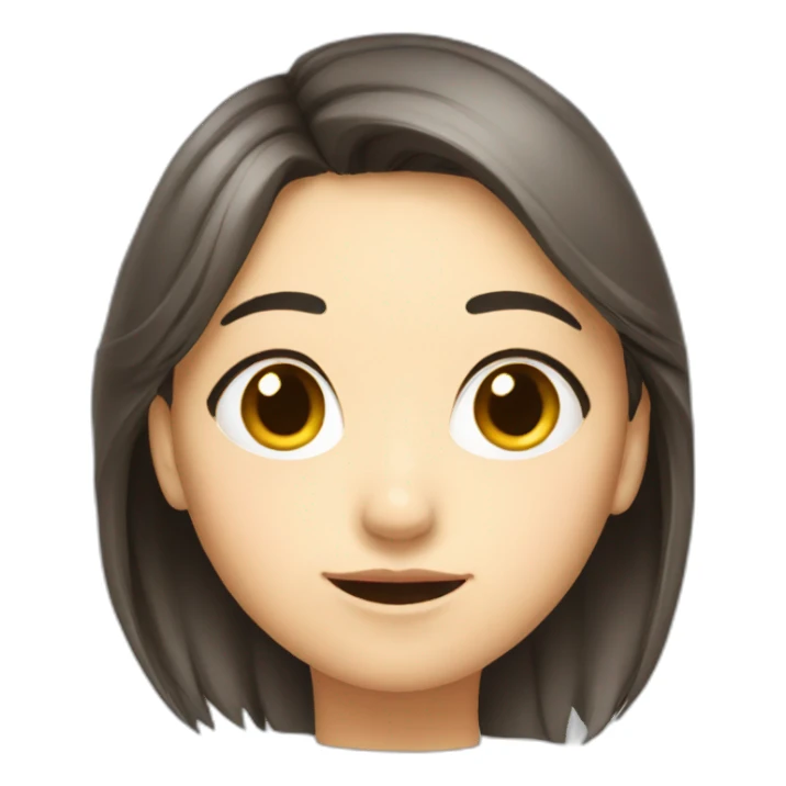 asian GIRL medium length hair STUDYING CUTE sticker