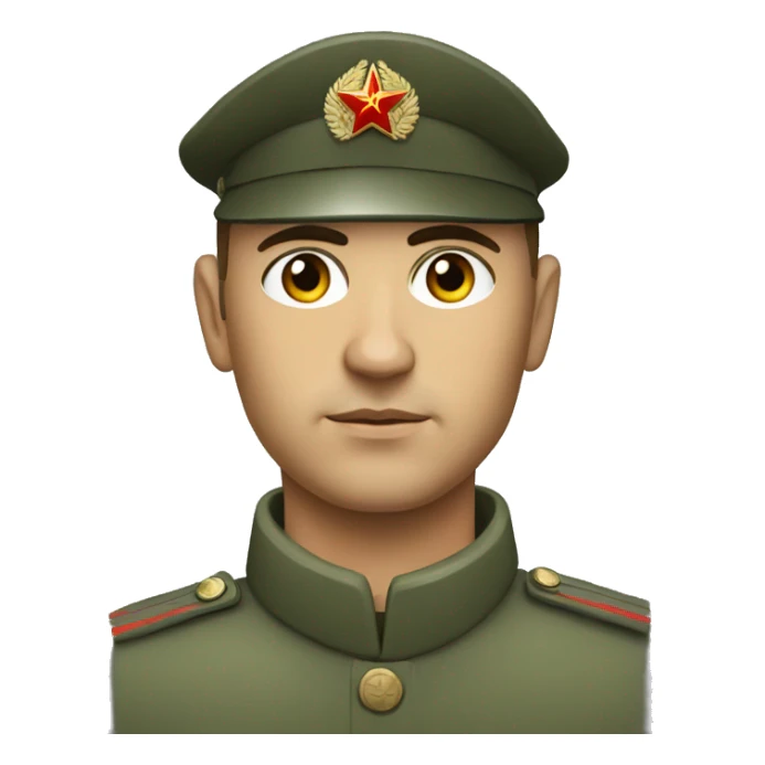 realistic ussr soldier serious with military takes sticker