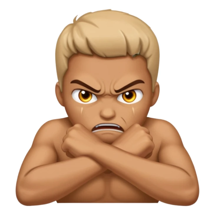 Manos juntas con cara de malo sticker