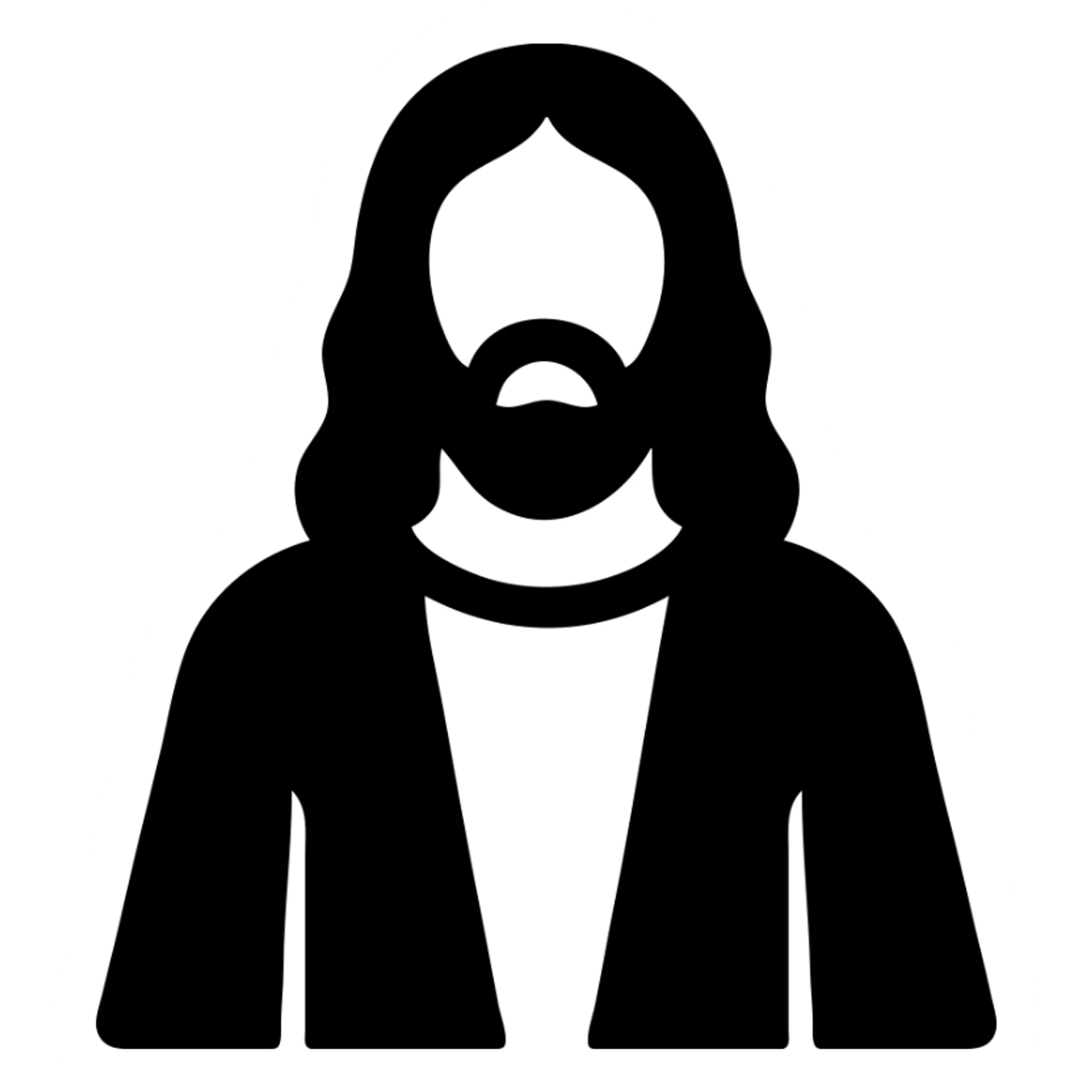 Jesus Christ figure with long hair and beard, wearing robes sticker