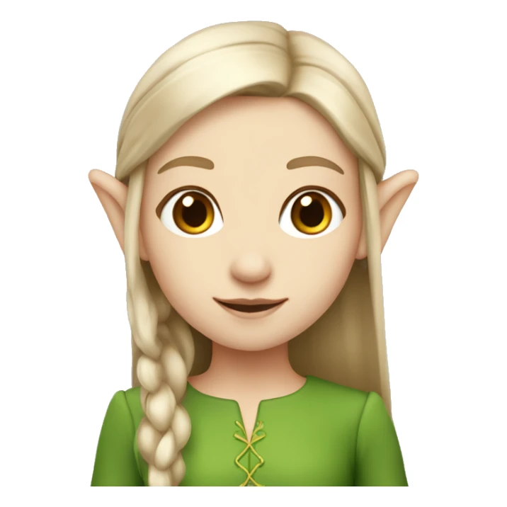 girl elf with light brown straight hair pale skin sticker