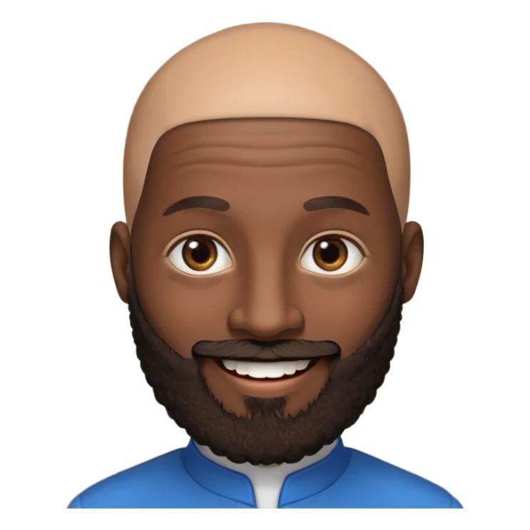 afro longue barbe tete chauve bleu marron sourire sticker