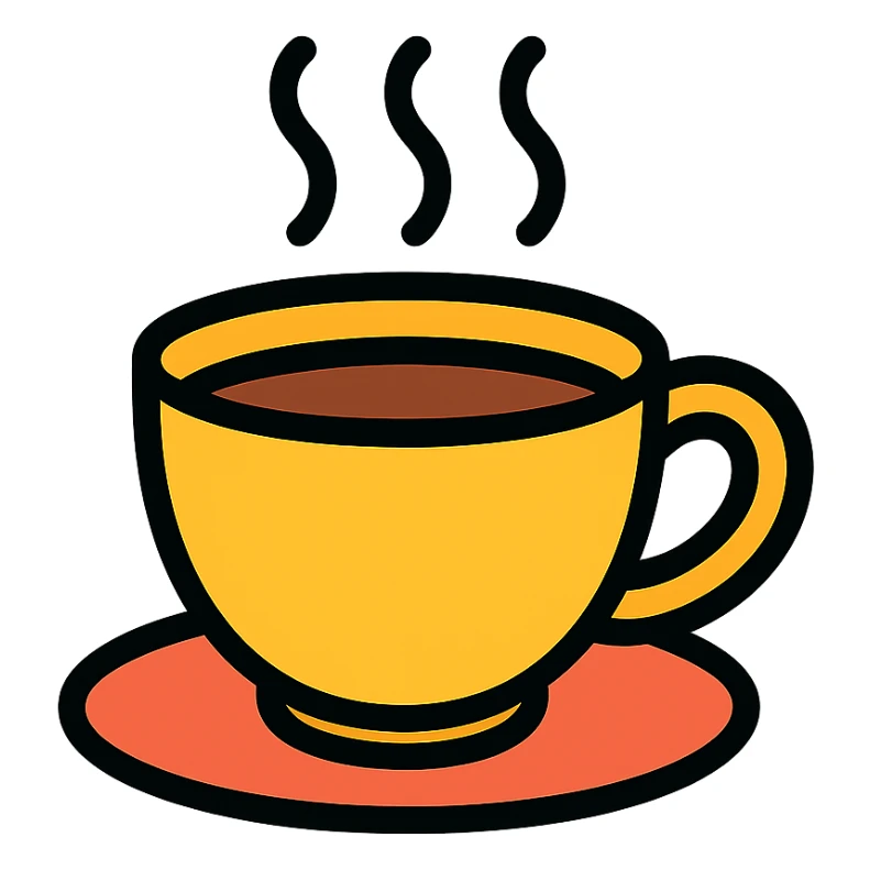 colored cup of coffee icon sticker