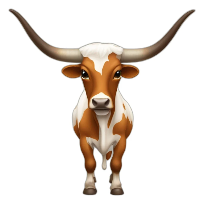 exas Longhorn, ridiculously long horns, full body, not skinny sticker