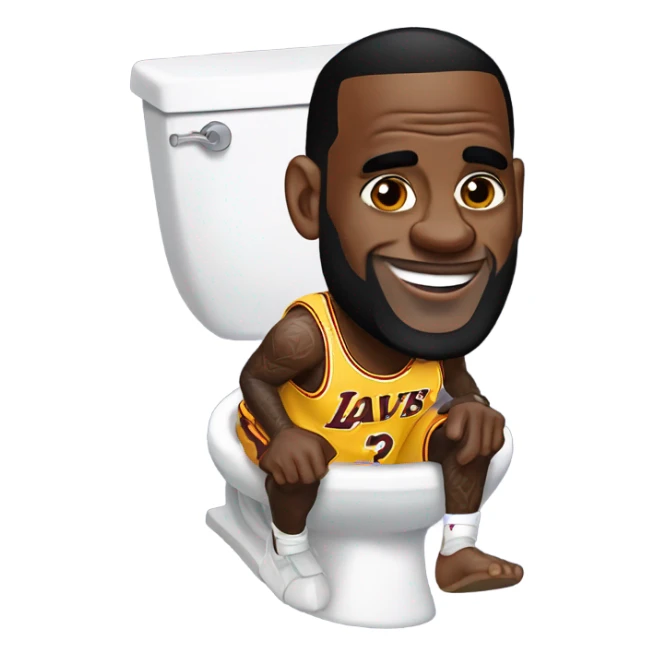 lebron james coming out of a toilet sticker