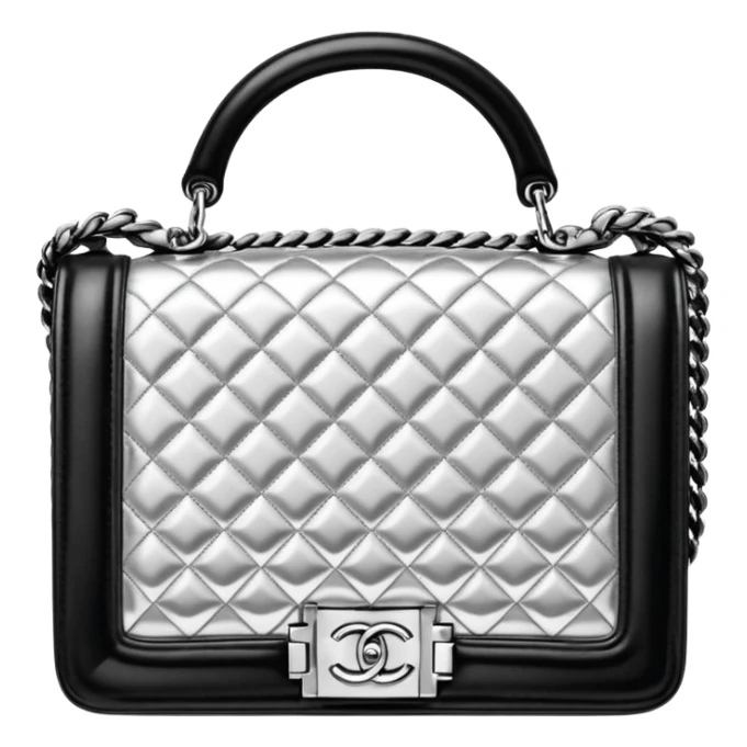 chanel le boy silver color bag sticker