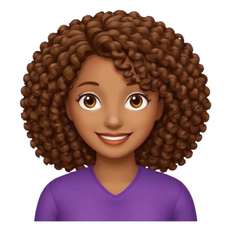 hazme una mujer crespa con el pelo cafe  sticker