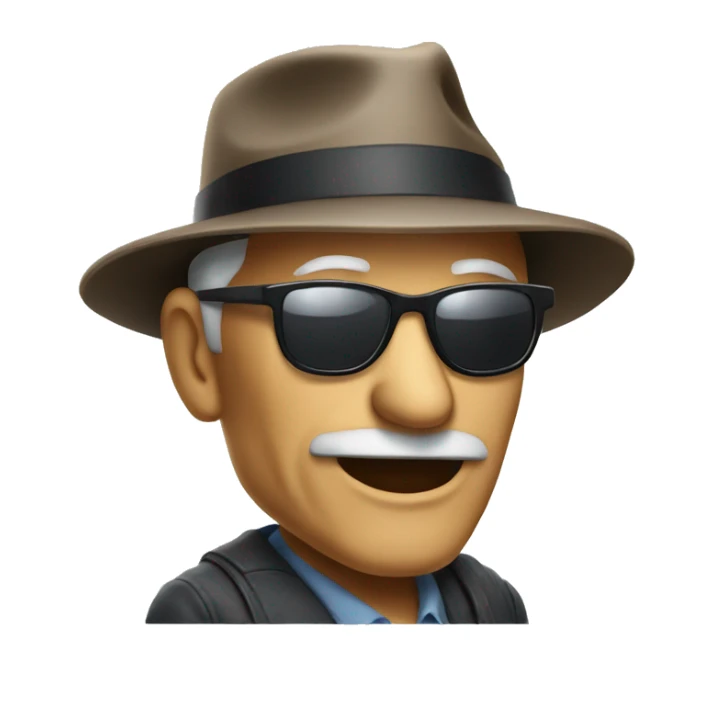 old man with fedora hat and sunglasses sticker