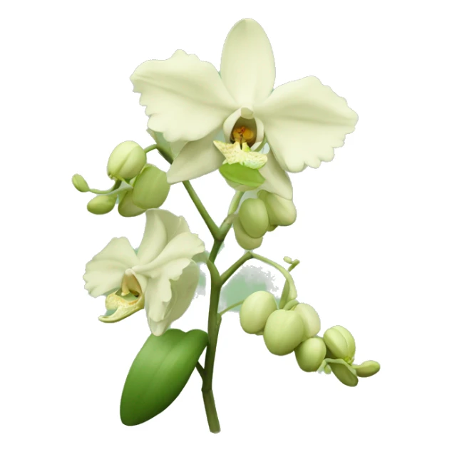 Pastel Green orchid with beige flower sticker