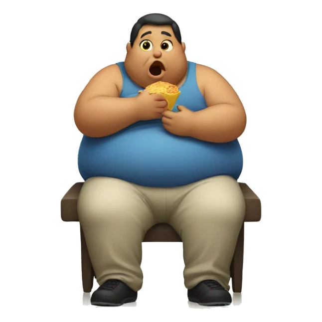 fat person eating  sticker