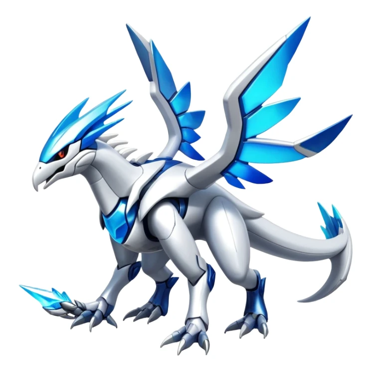 Futuristic Epic Legendary Shiny Cyber-Latios-Dialga-Reshiram-Creature, (full body) sticker