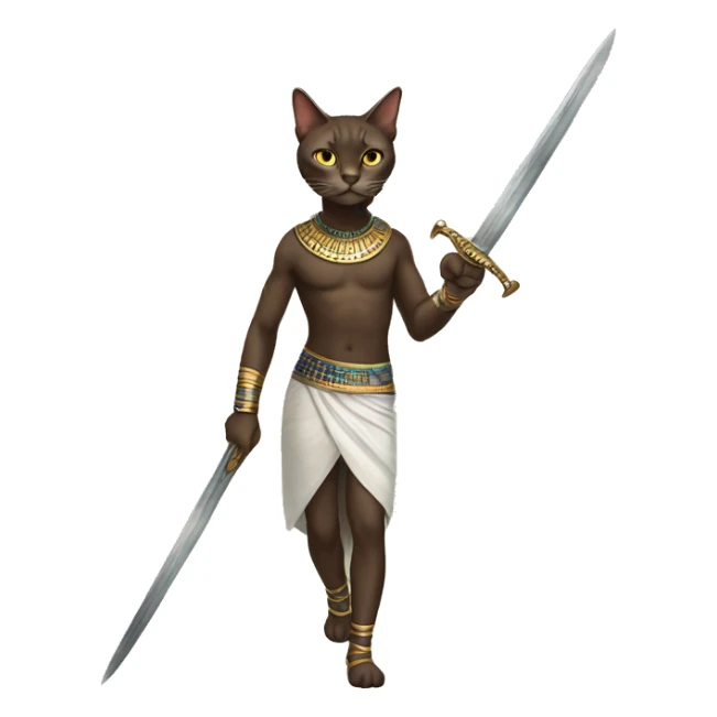 Cat Walk In Egypt have i hand a swords sticker
