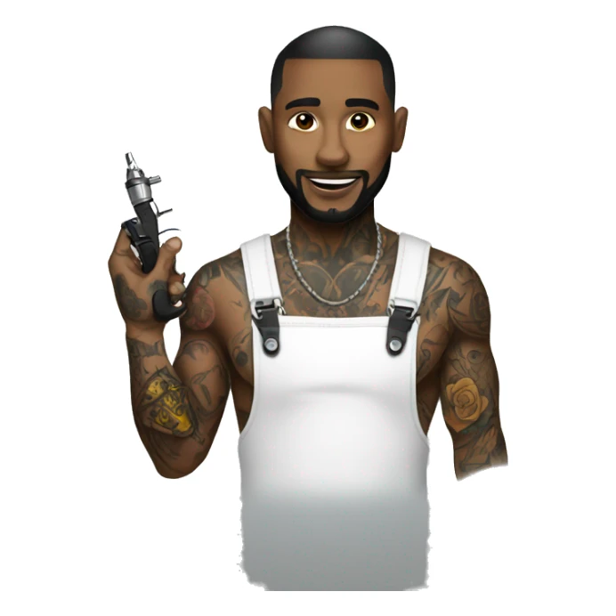 Tattoo artist with tattoo gun sticker