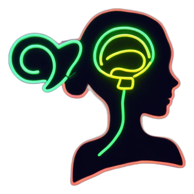 Sexy silhouette fetishist neon sign sticker