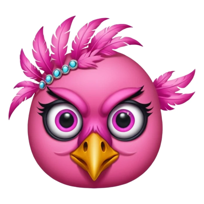 pink bird with piercings and tattooes two eyes sticker