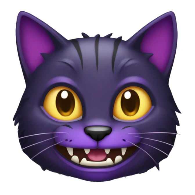 Black-purple Cat-Fakémon with big fangs full body sticker
