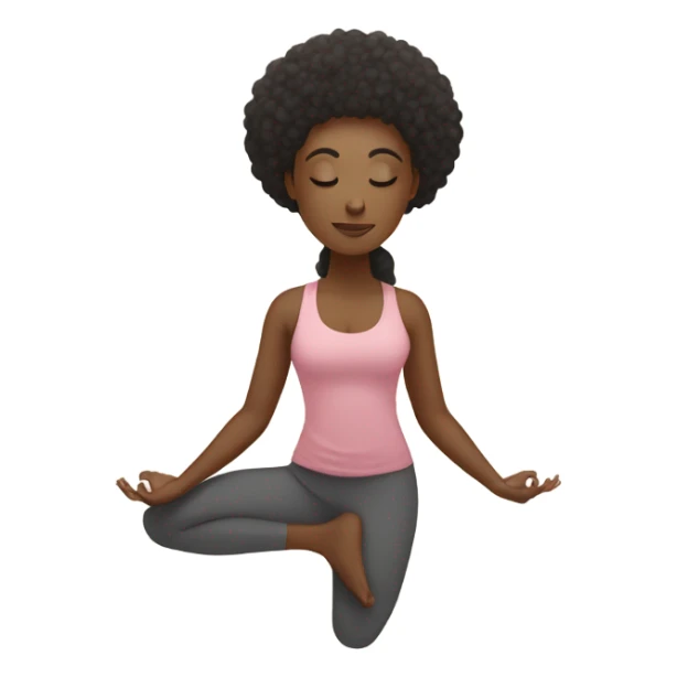 a black woman doing a yoga pose sticker