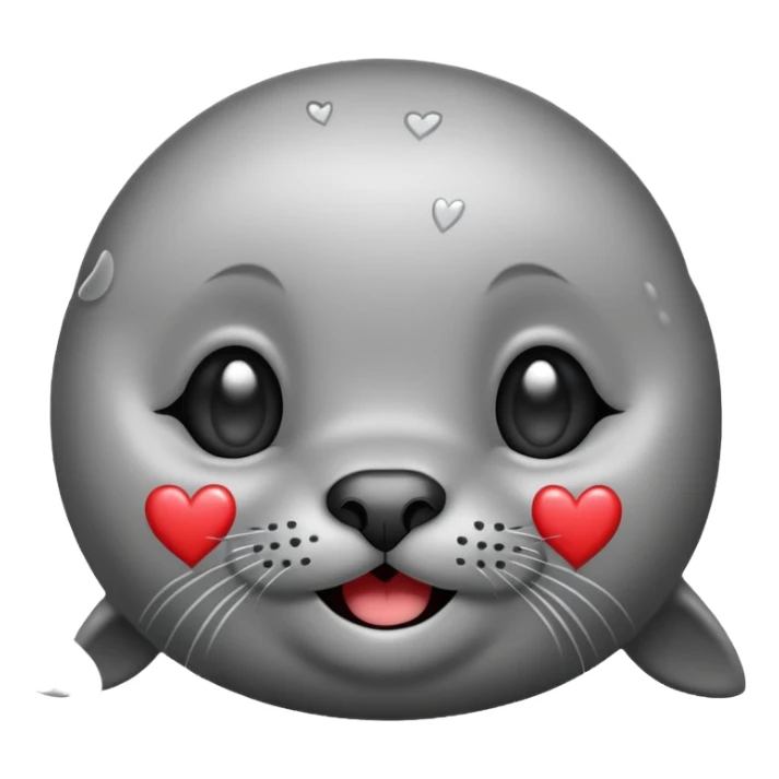 a seal with hearts in his eyes sticker