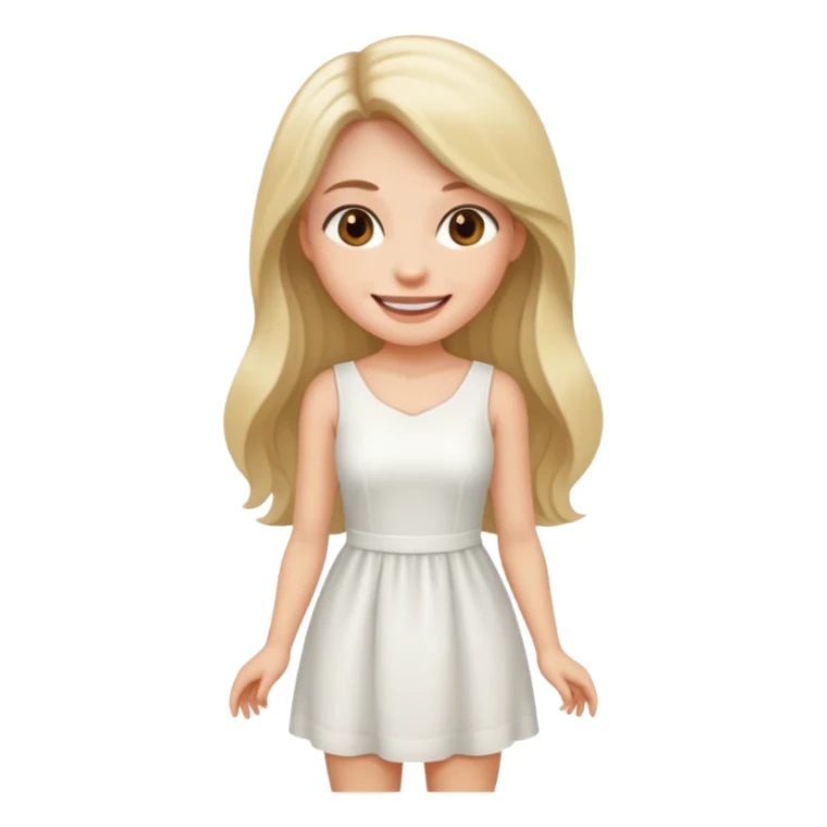 capelli piu lunghi e vestito bianco corto  sticker