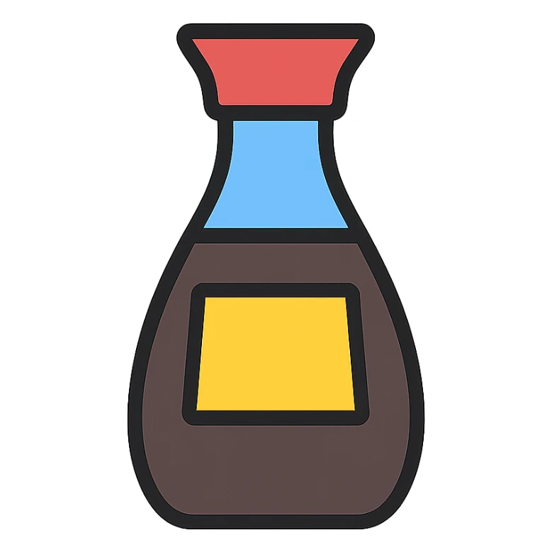 soy sauce bottle, icon sticker