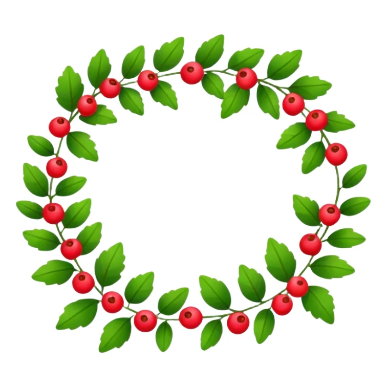 Holiday garland laying in a flat horizontal line sticker