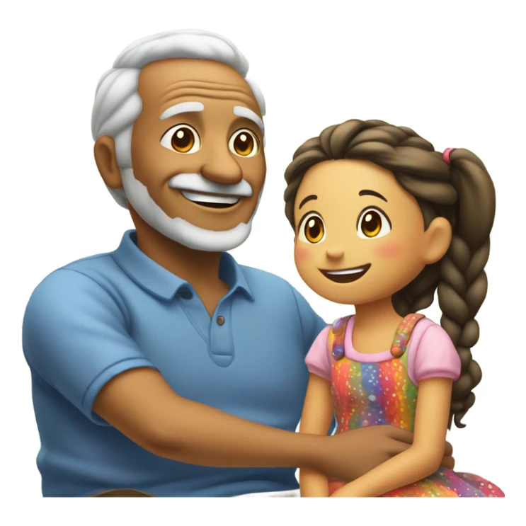 grandpa with little girl he’s not related to  sticker
