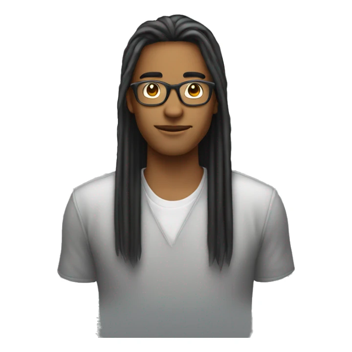 joven de 20 años programador con lentes straight hair sticker