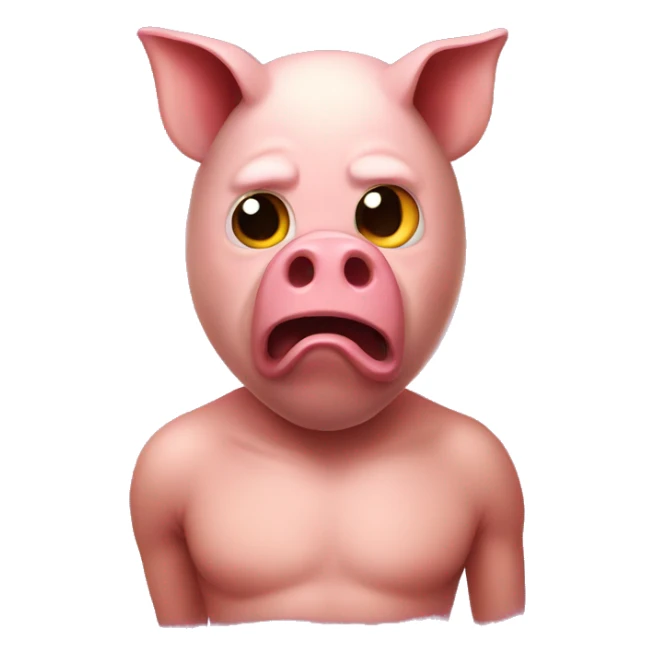 A hybrid emoji made up of the pig and devil emoji.  sticker