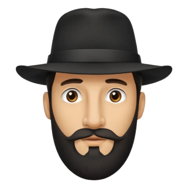  Emoji male with long nose black hat payot beard" sticker