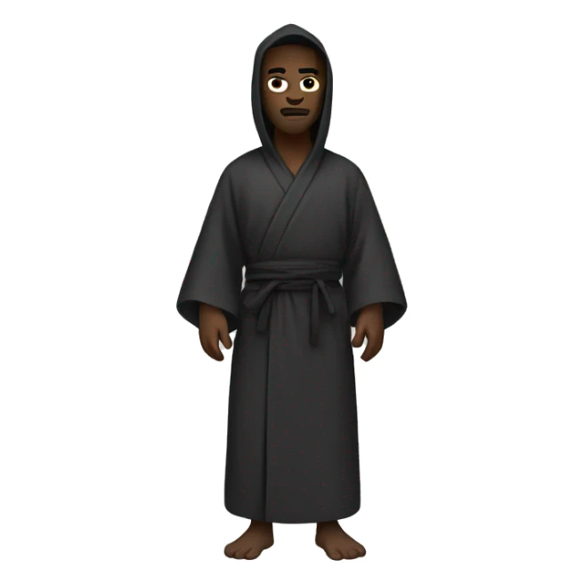 a black man with a ninja mask wearing a robe, full body sticker