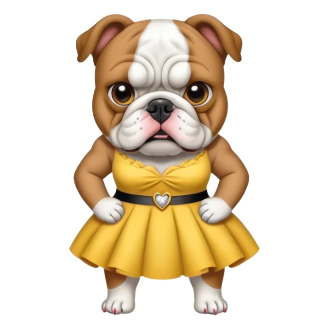 Bulldog in dress sticker