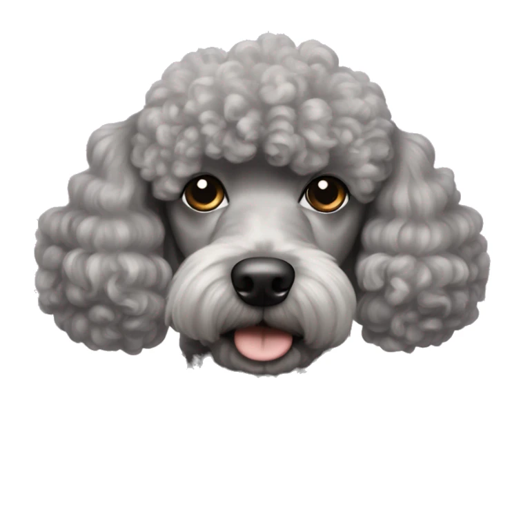 Gray poodle dog with two bows on top of head sticker