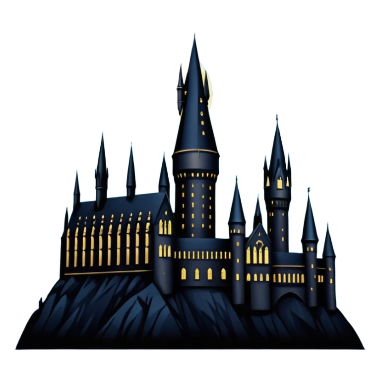 hogwarts castle on a starry night silhouette  sticker