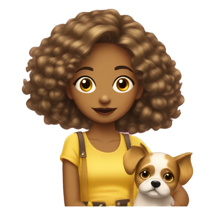 ￼ Coquette Burnett girls with yellow dog  sticker