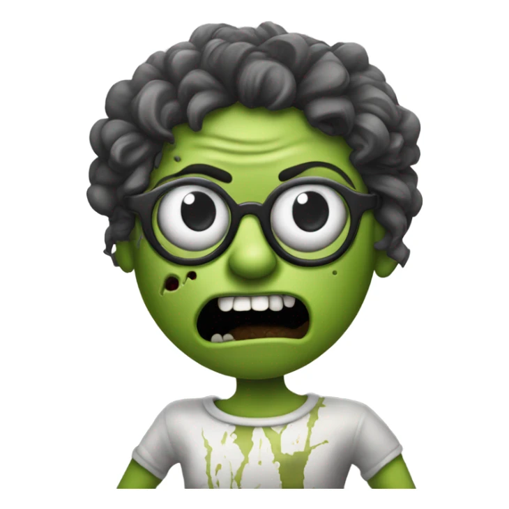 janis soplin zombie dancing, wearing circle glasses sticker