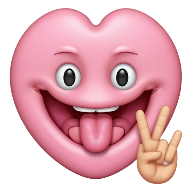 peace sign in between tongue sticker