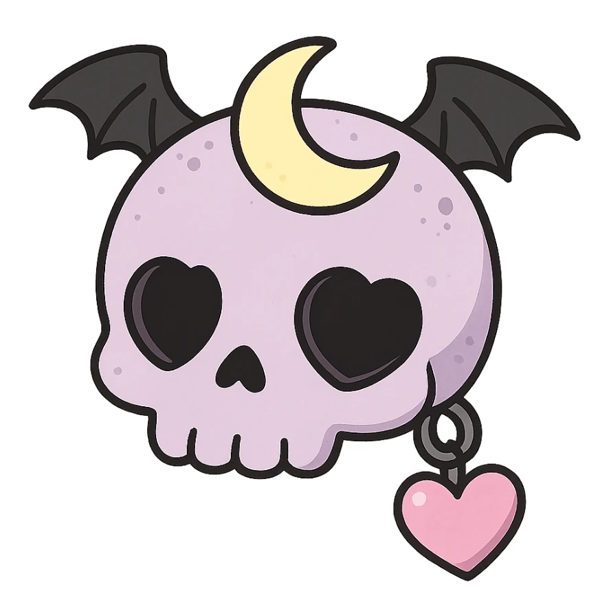 pastel goth objects, show one sticker