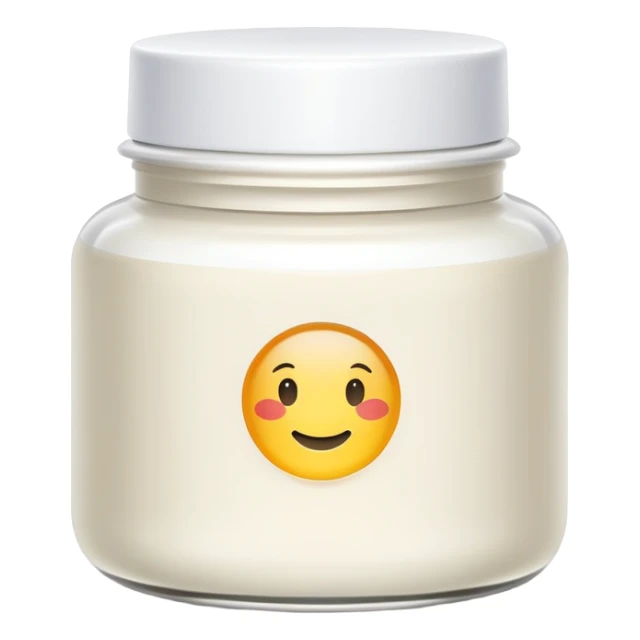 Skincare cream jar with safety seal sticker