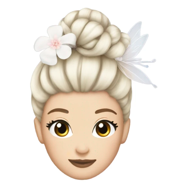 white fairy ballerina bun hair flower sticker