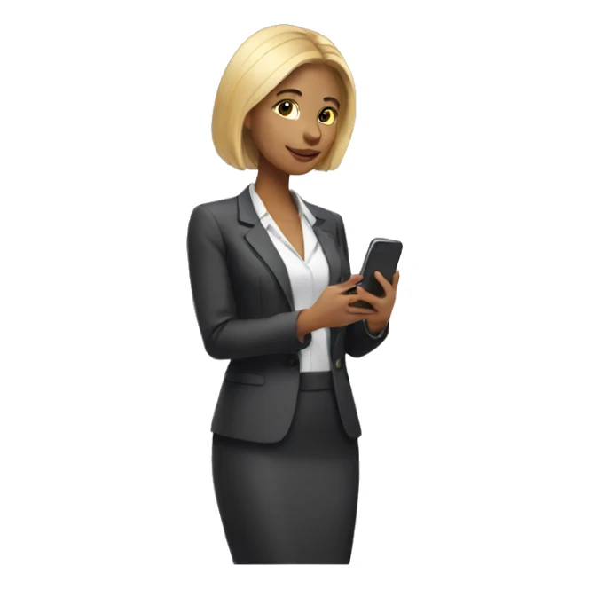 corporate woman texting phone sticker