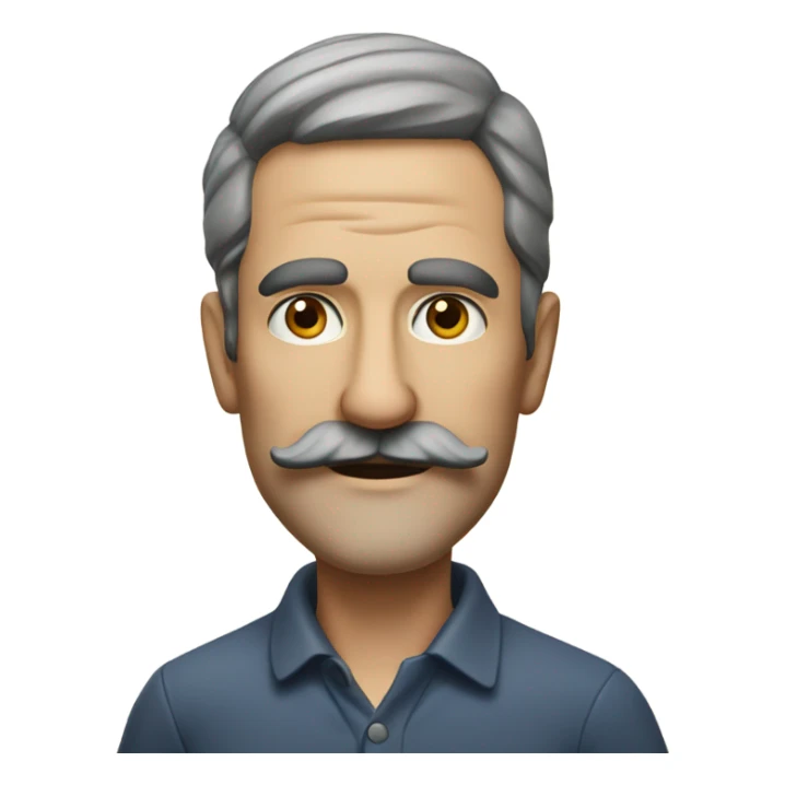 realistic portrait of man with moustache  sticker