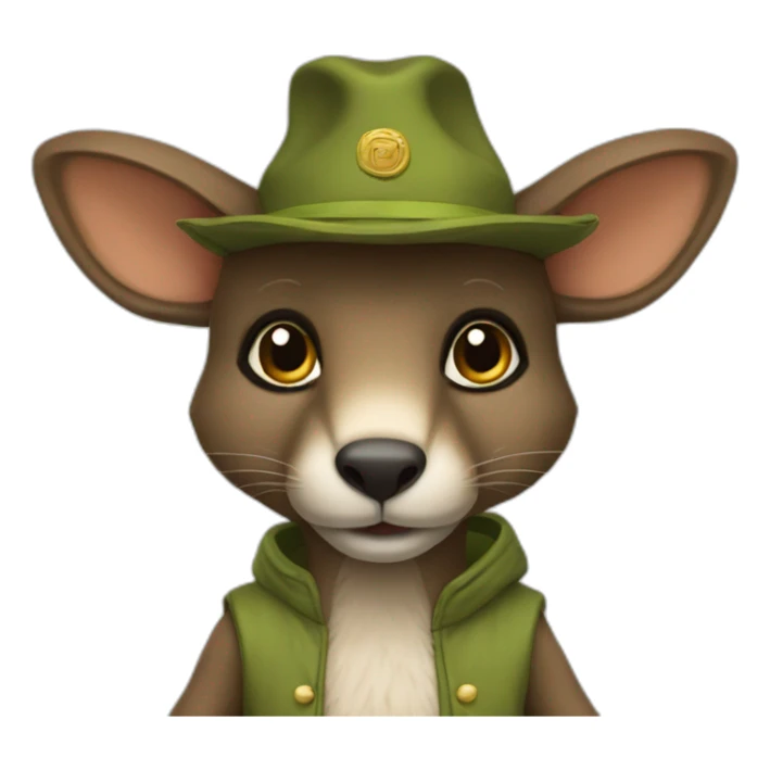 un kangourou avec un costume  sticker